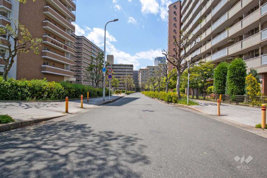 敷地南側の前面道路（東側から）
