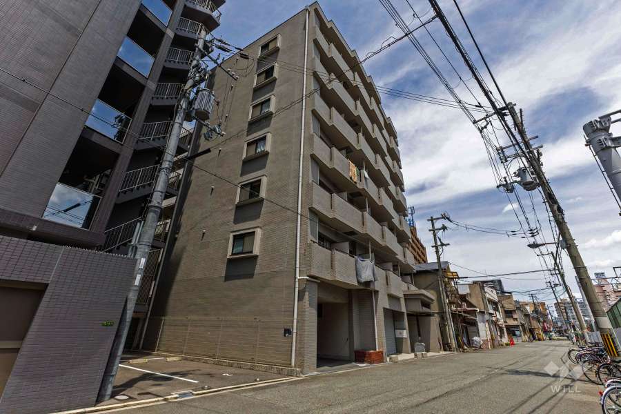 ハイツオークラ天神橋の外観（南東側から）