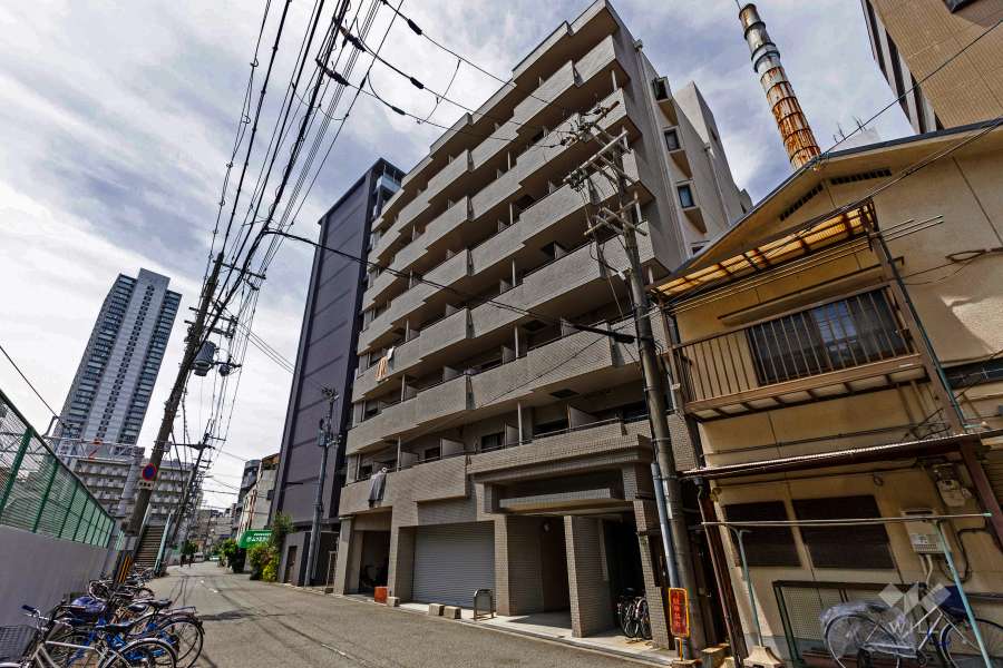 ハイツオークラ天神橋の外観（北東側から）