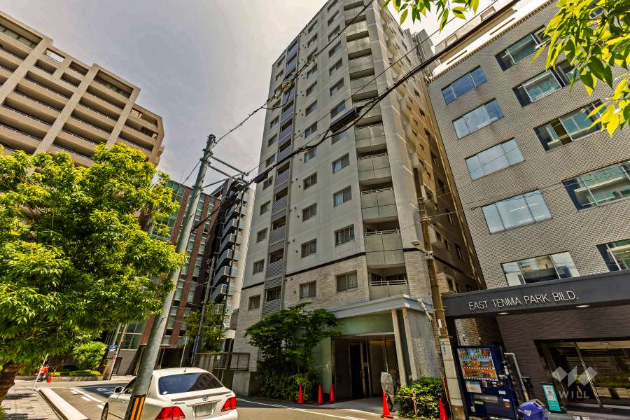 ランズ南森町の外観（北西側から）