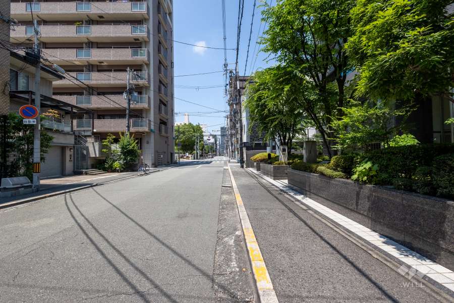 敷地西側の前面道路