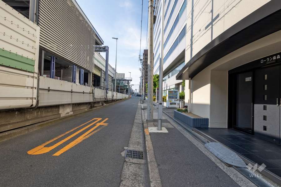 敷地西側の前面道路