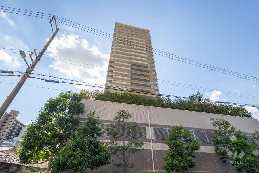 ローレルコート与力町エルグレーの外観（南東側から）