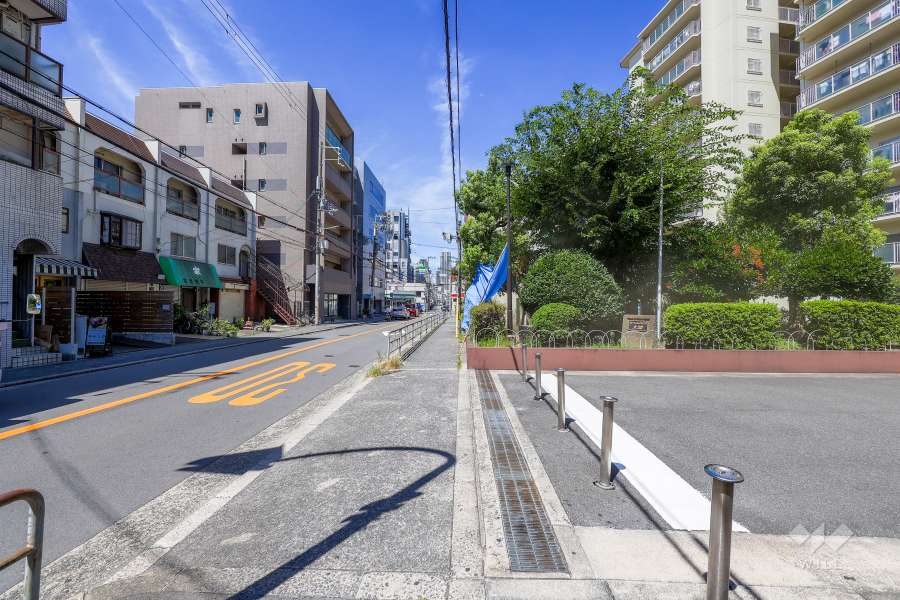 敷地の南側前面道路（東側から）