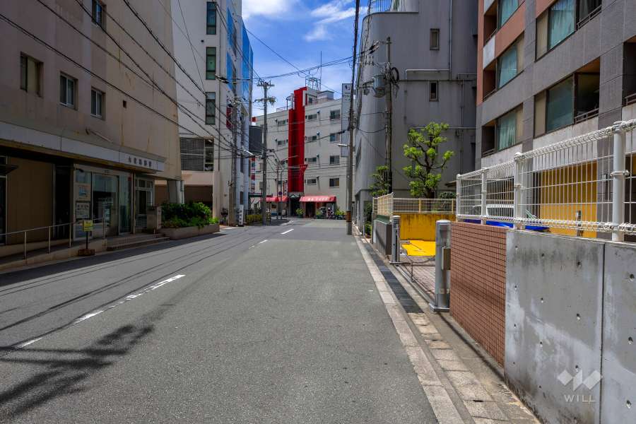 敷地の南側前面道路（東側から）