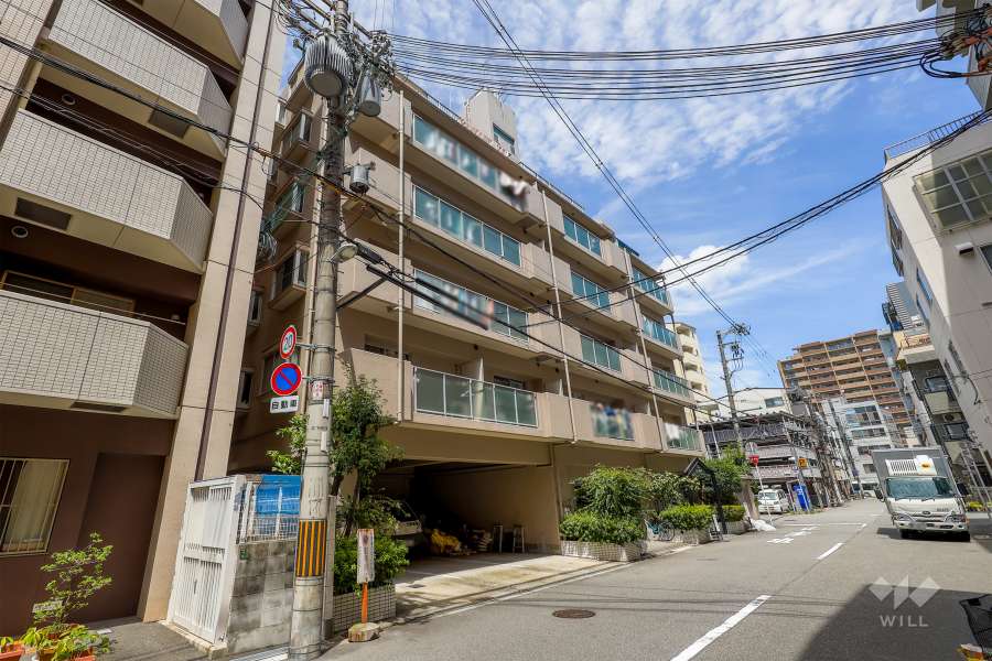 天六ビューハイツの外観（南東側から）