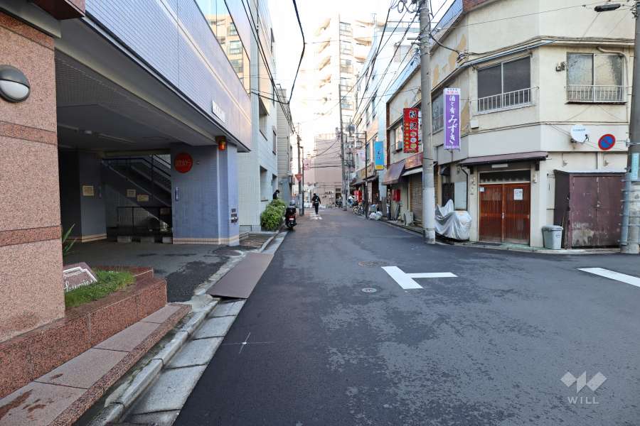 敷地の東側前面道路（南側から）