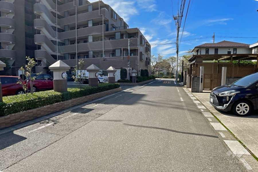 敷地北側の前面道路（東側から）