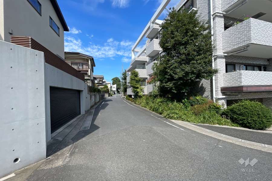 敷地西側の前面道路　