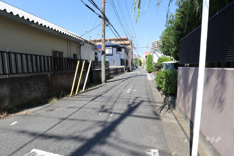 敷地西側の前面道路（南側から）