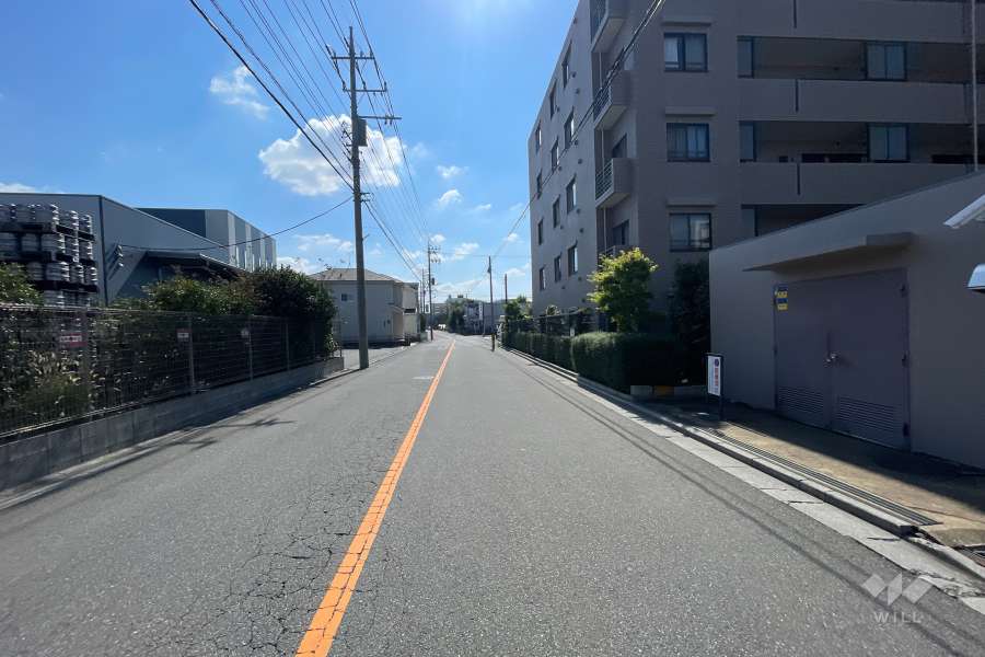 敷地の東側前面道路（北側から）