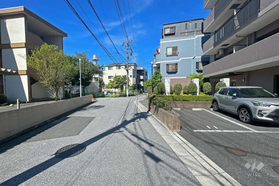 敷地の南側前面道路（東側から）