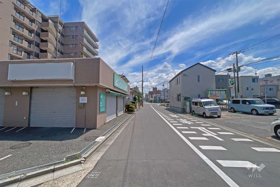 敷地の西側前面道路（北側から）