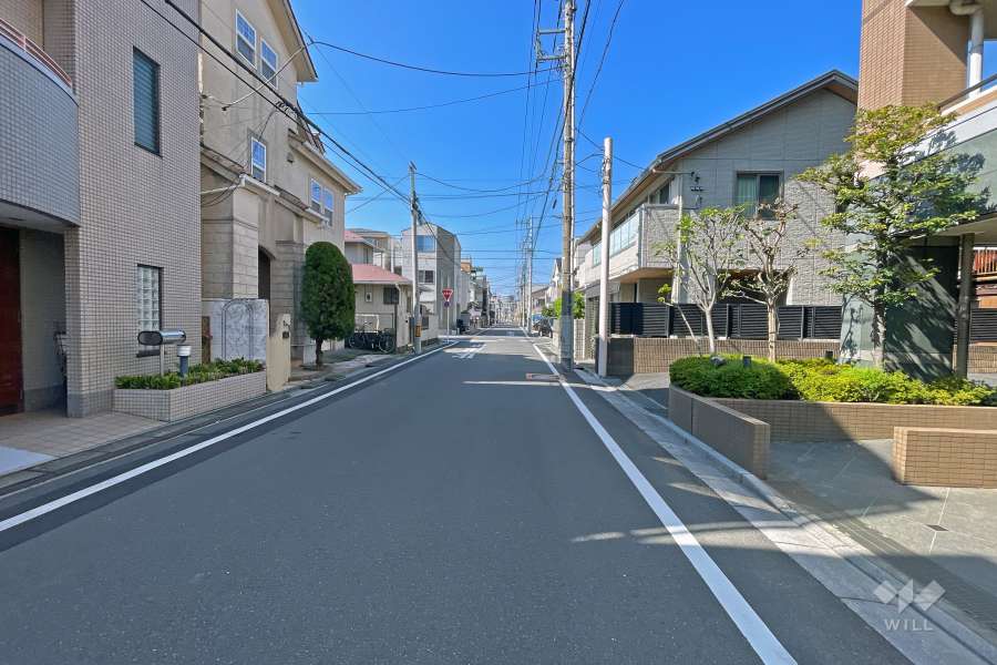 敷地の南側前面道路（東側から）