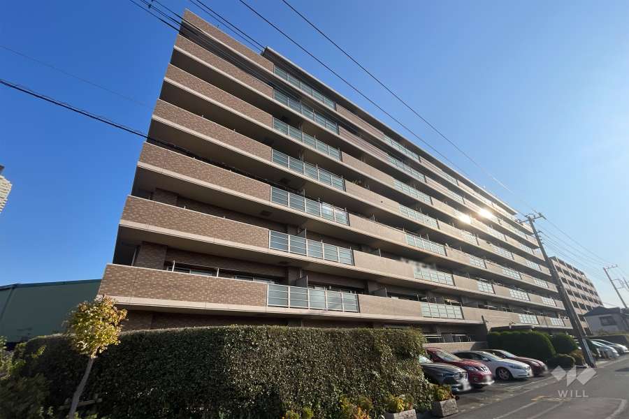 シュロス川口元郷リバーテラスの外観（南西側から）