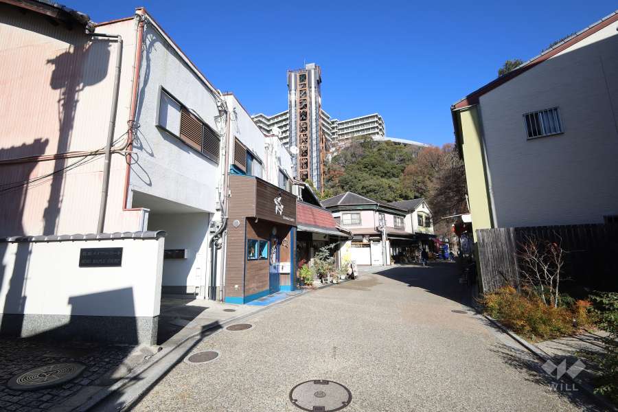 敷地東側の前面道路（南側から）