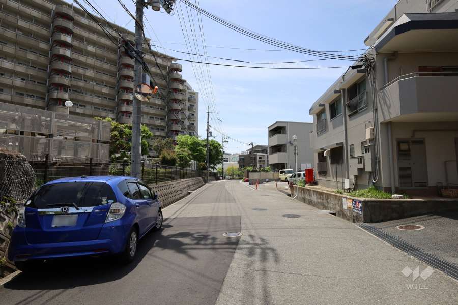 敷地北西側の前面道路（北側から）