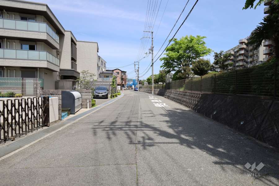 敷地北西側の前面道路（南側から）