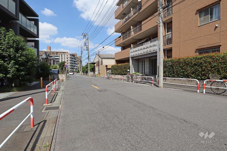 敷地西側の前面道路（南側から）