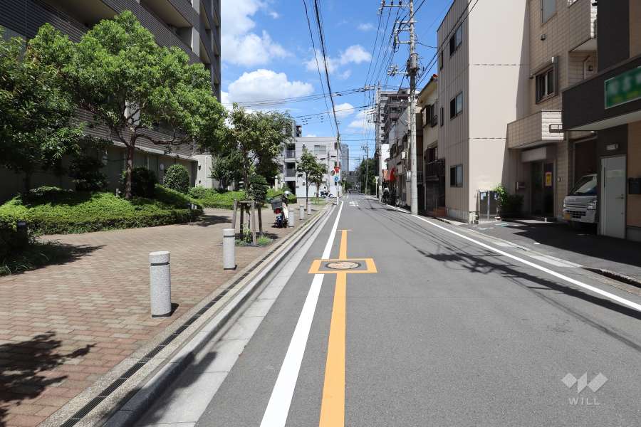 敷地の東側前面道路（南側から）