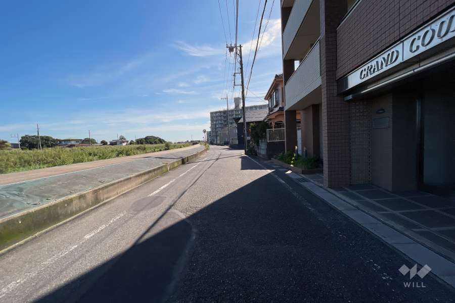 敷地の東側前面道路（北側から）