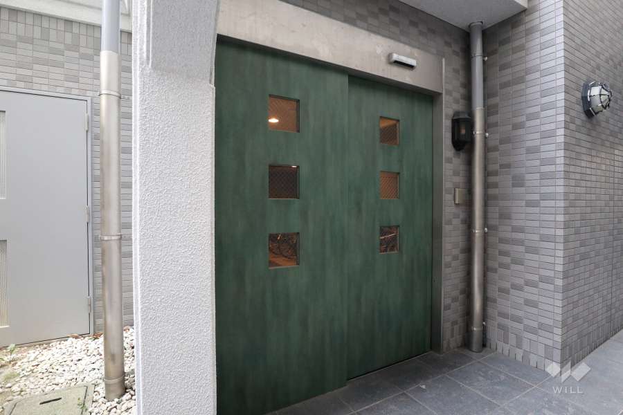 駐輪場の出入口