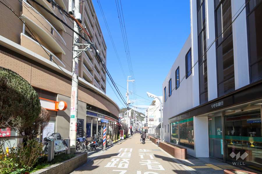 敷地東側の前面道路（南側から）