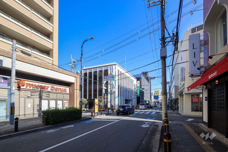 敷地南側の前面道路（西側から）