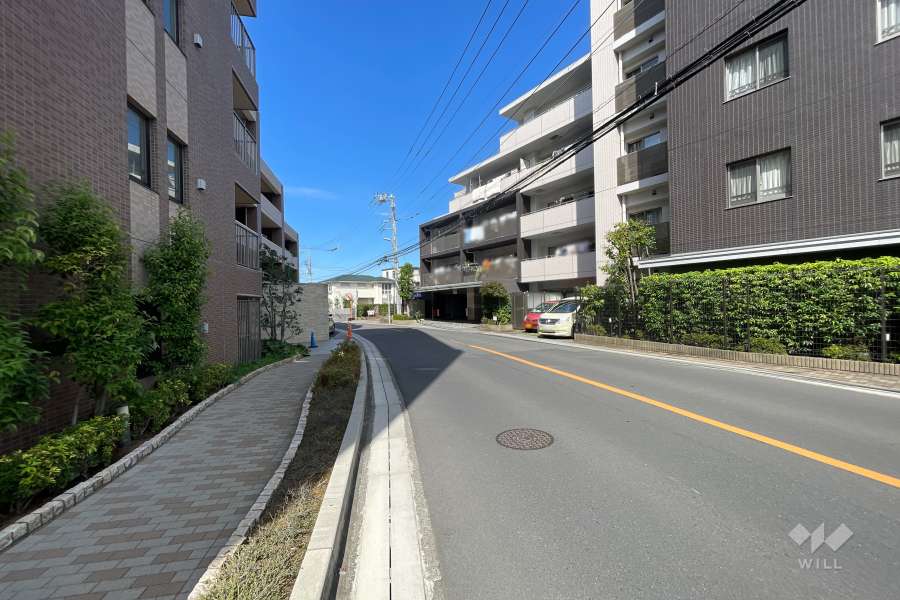 敷地西側の前面道路