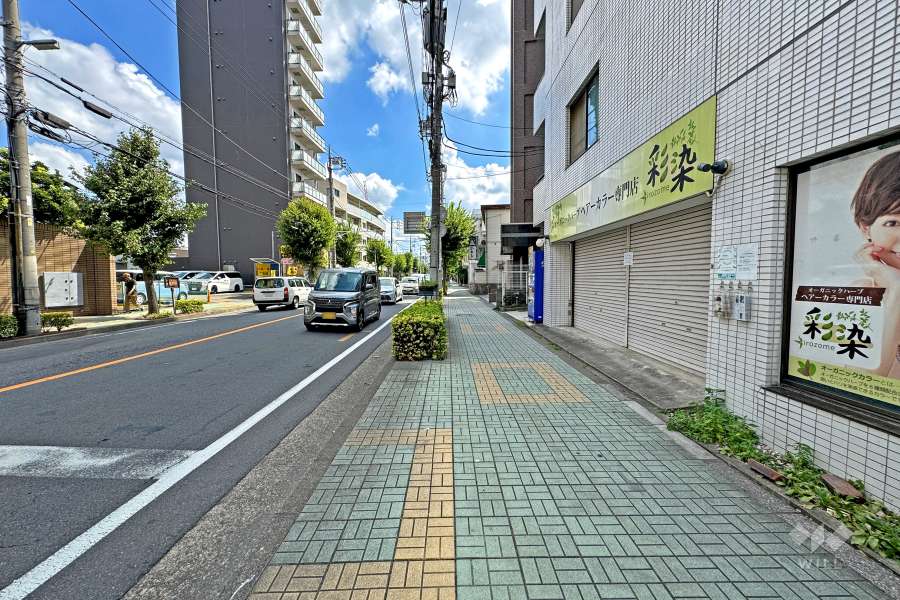 敷地の北側前面道路（西側から）