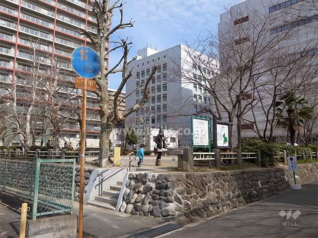 敷地の北側には新船場西公園があります。