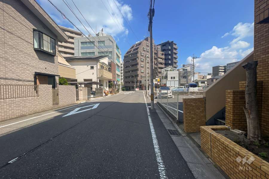敷地西側の前面道路（南側から）