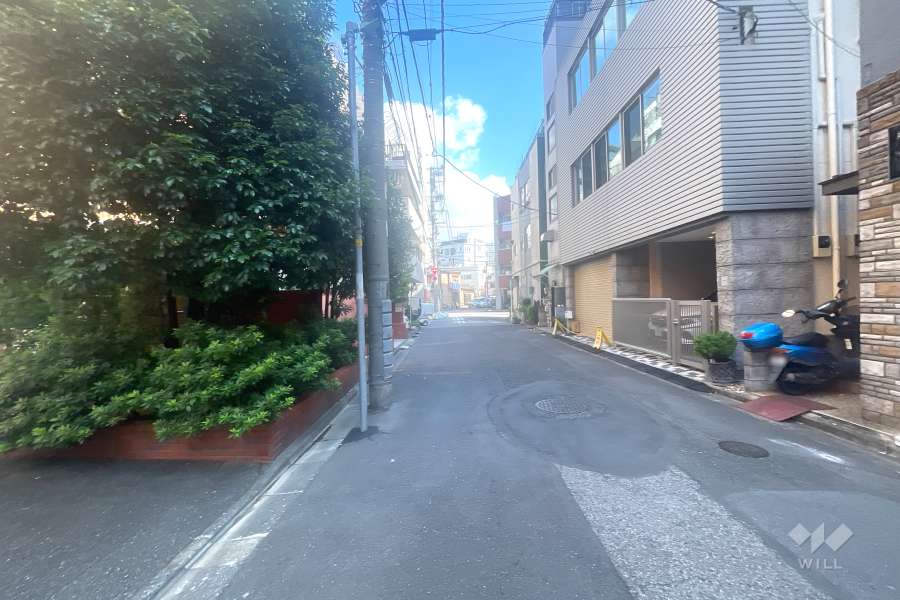 敷地東側の前面道路（南側から）