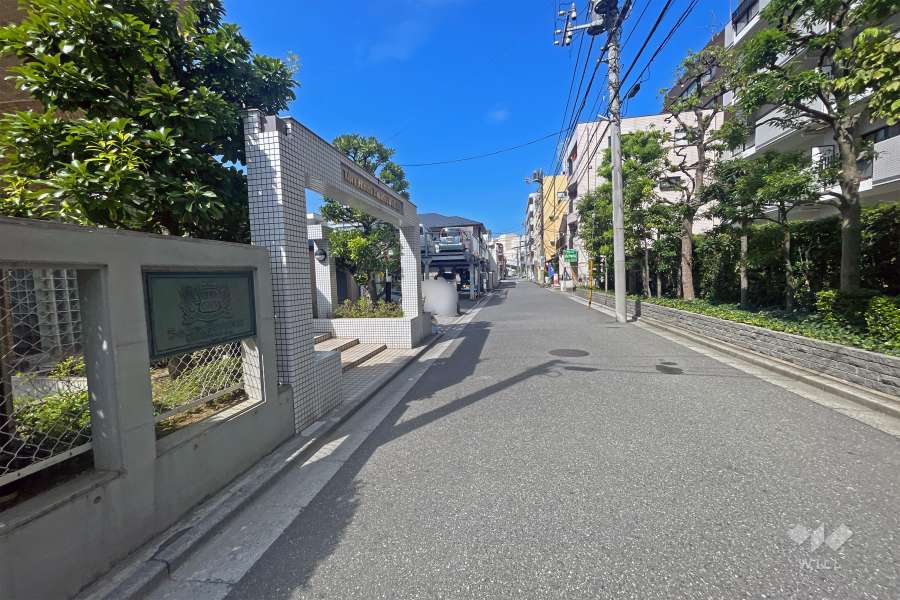 敷地の北側前面道路（東側から）