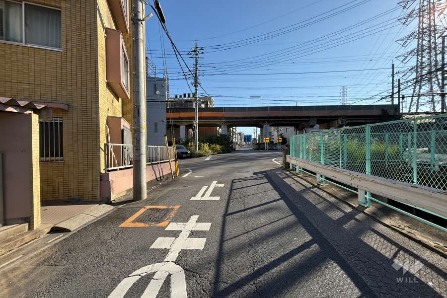 敷地の西側前面道路（北側から）