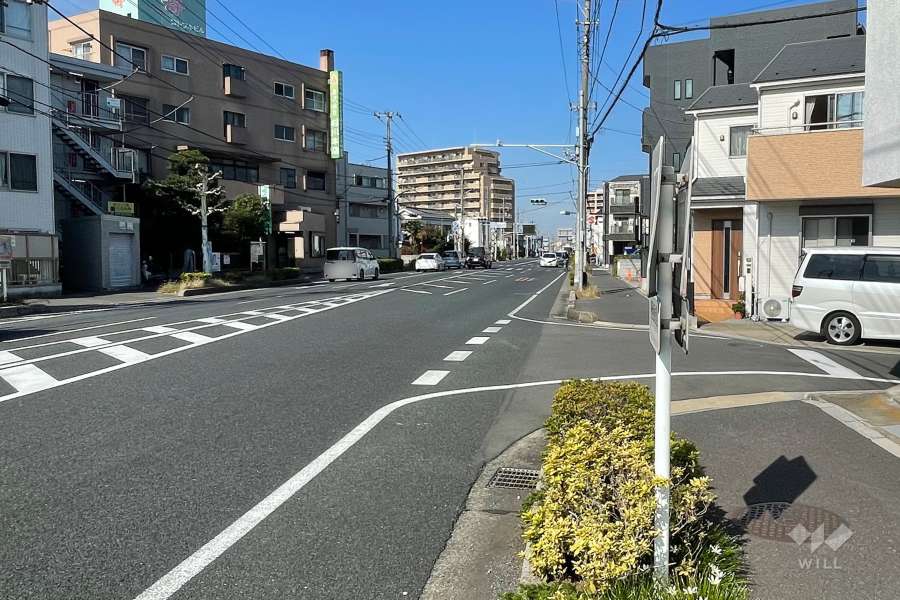 敷地の西側前面道路（南側から）