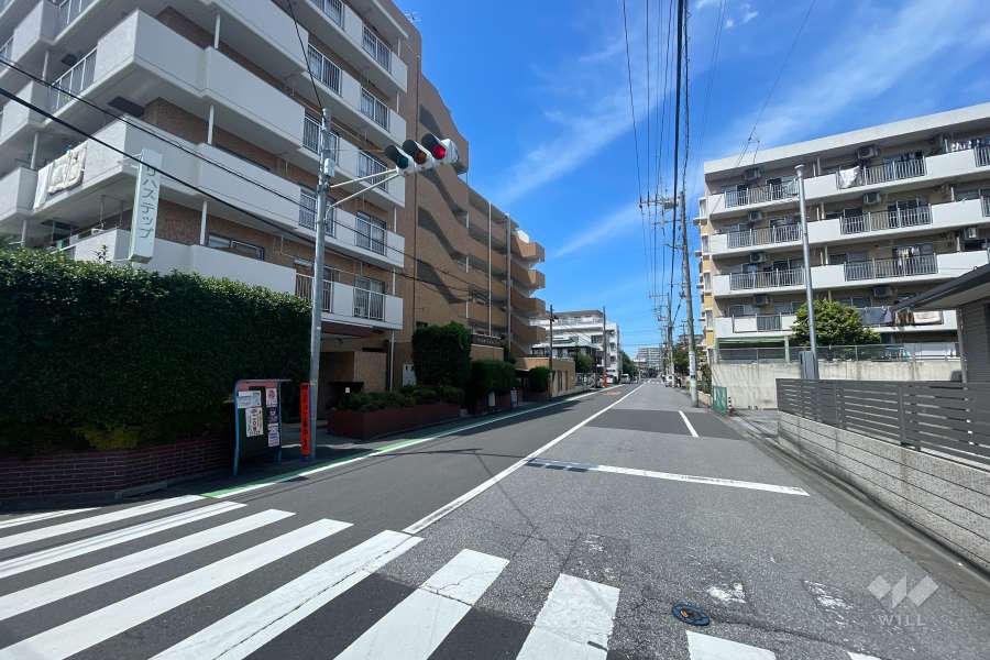 敷地の東側前面道路（南側から）