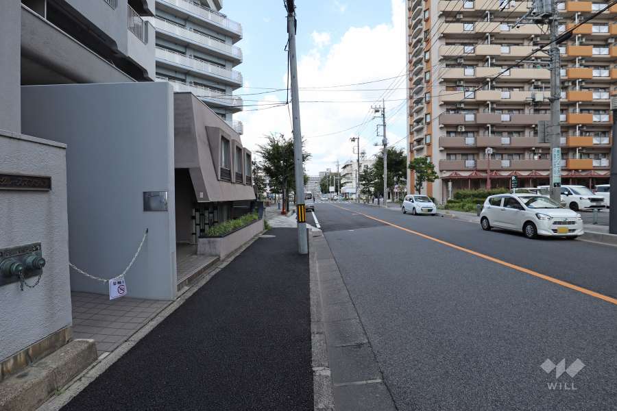 敷地東側の前面道路（南側から）