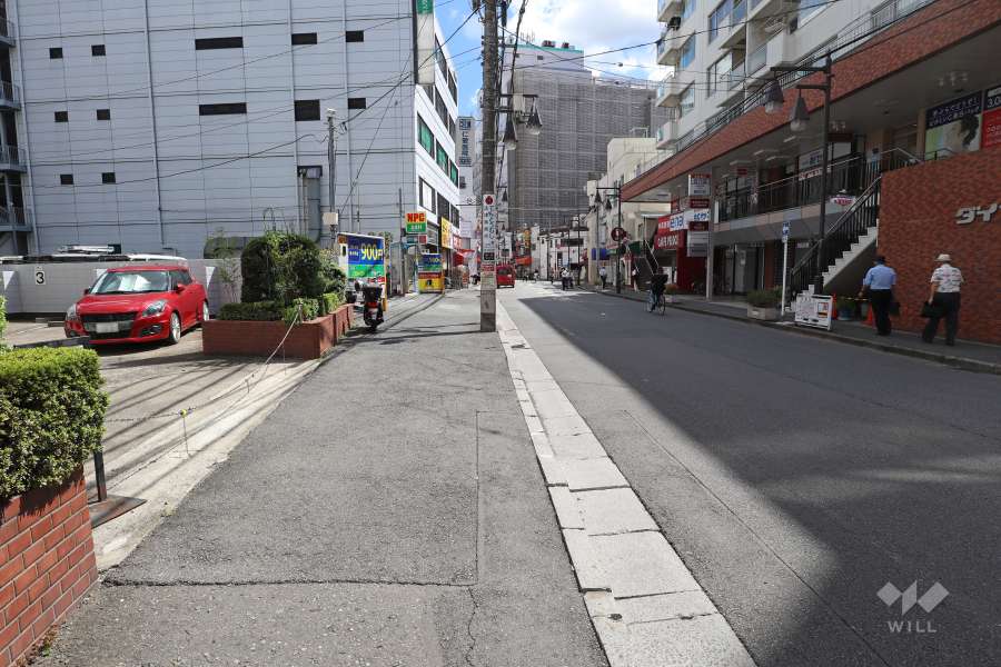 敷地の西側前面道路（北側から）