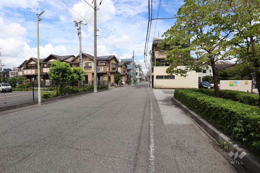敷地西側の前面道路（南側から）