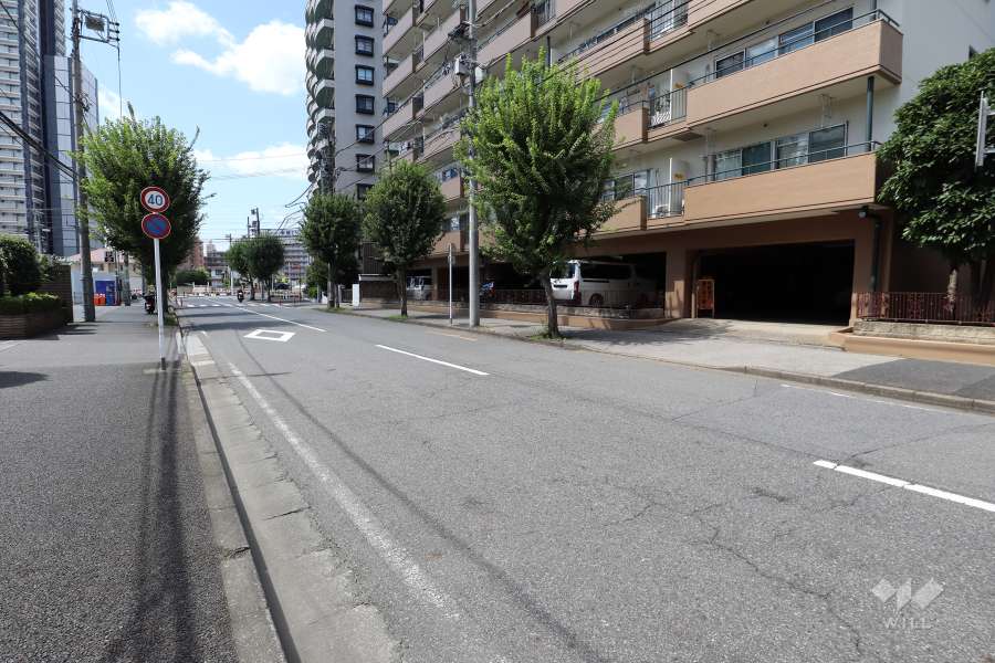 敷地の南側前面道路（東側から）