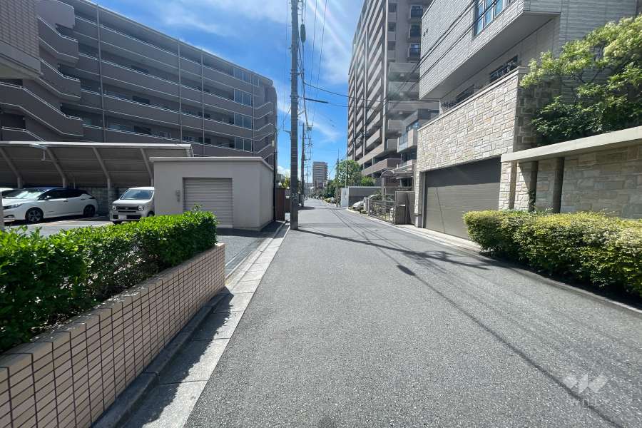 敷地の北側前面道路（東側から）