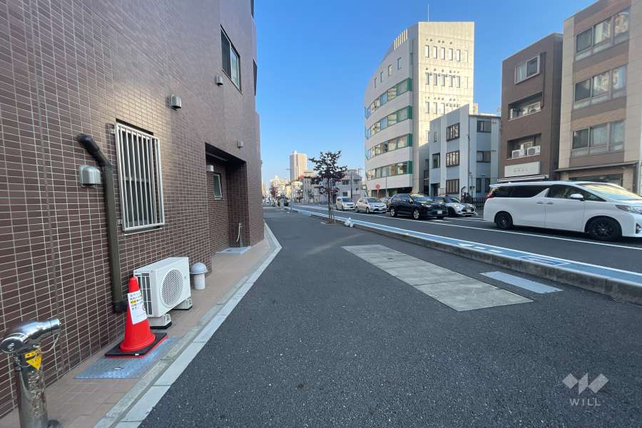 敷地の東側前面道路（南側から）