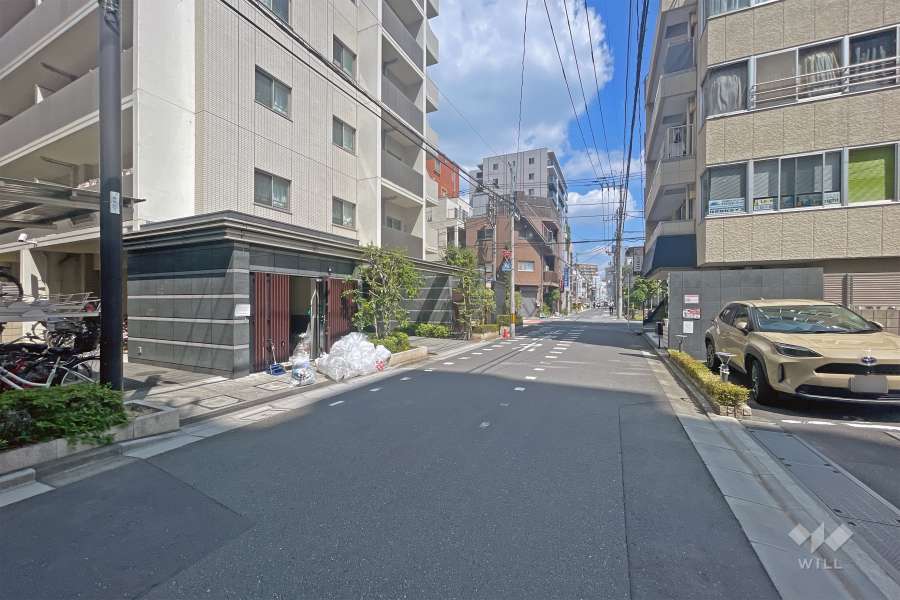 敷地の東側前面道路（南側から）