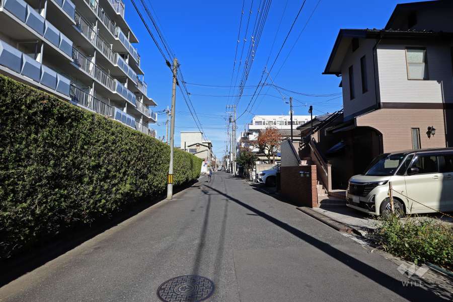 敷地東側の前面道路（南側から）