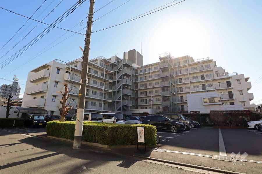 グリーンパーク西川口スカイハイツの外観（北西側から）