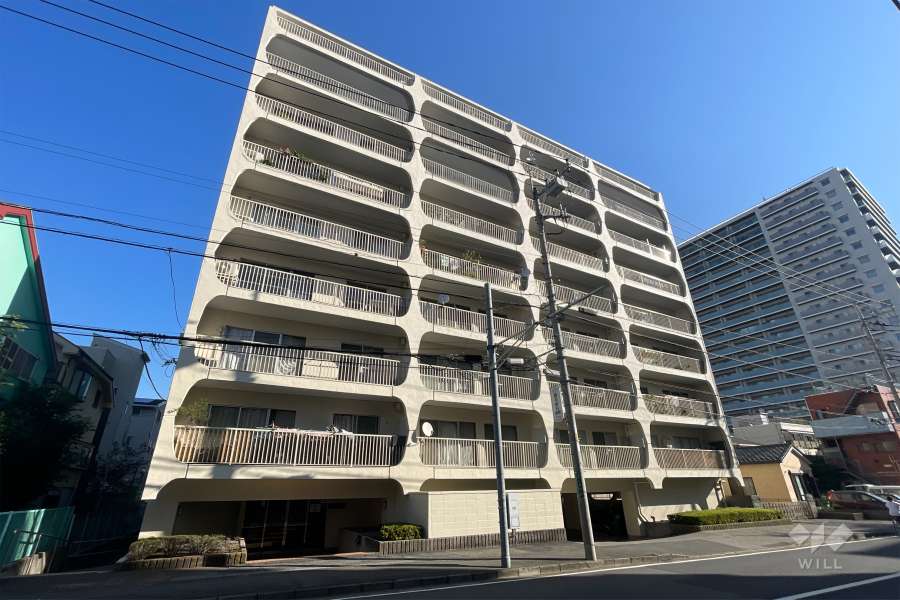 川口青木町スカイハイツの外観（南西側から）