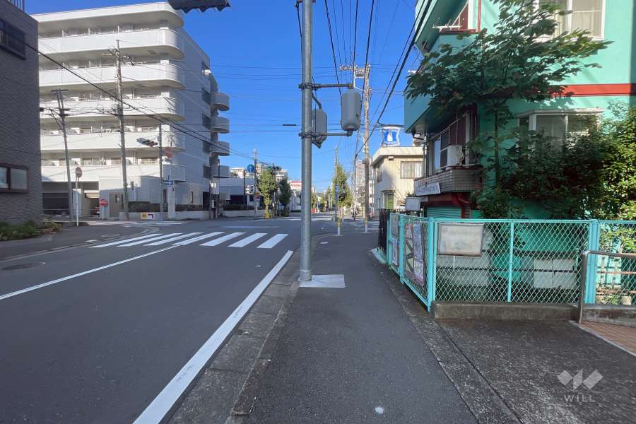 敷地の南側前面道路（東側から）