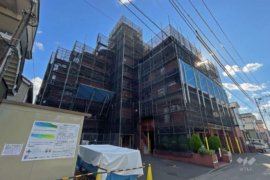 セザールガーデン上青木の外観（北東側から）