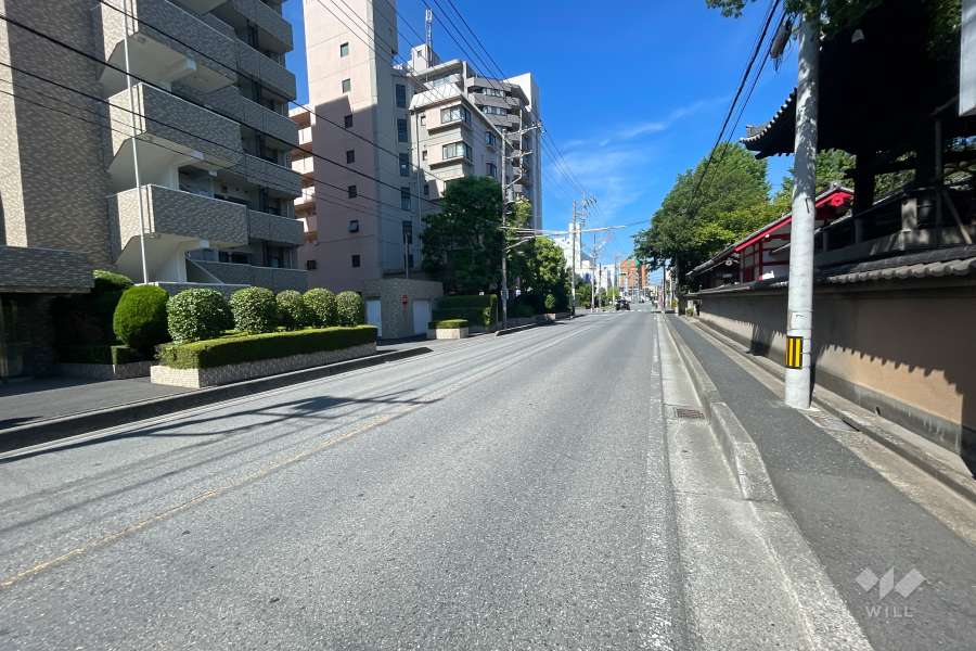 敷地の北側前面道路（東側から）